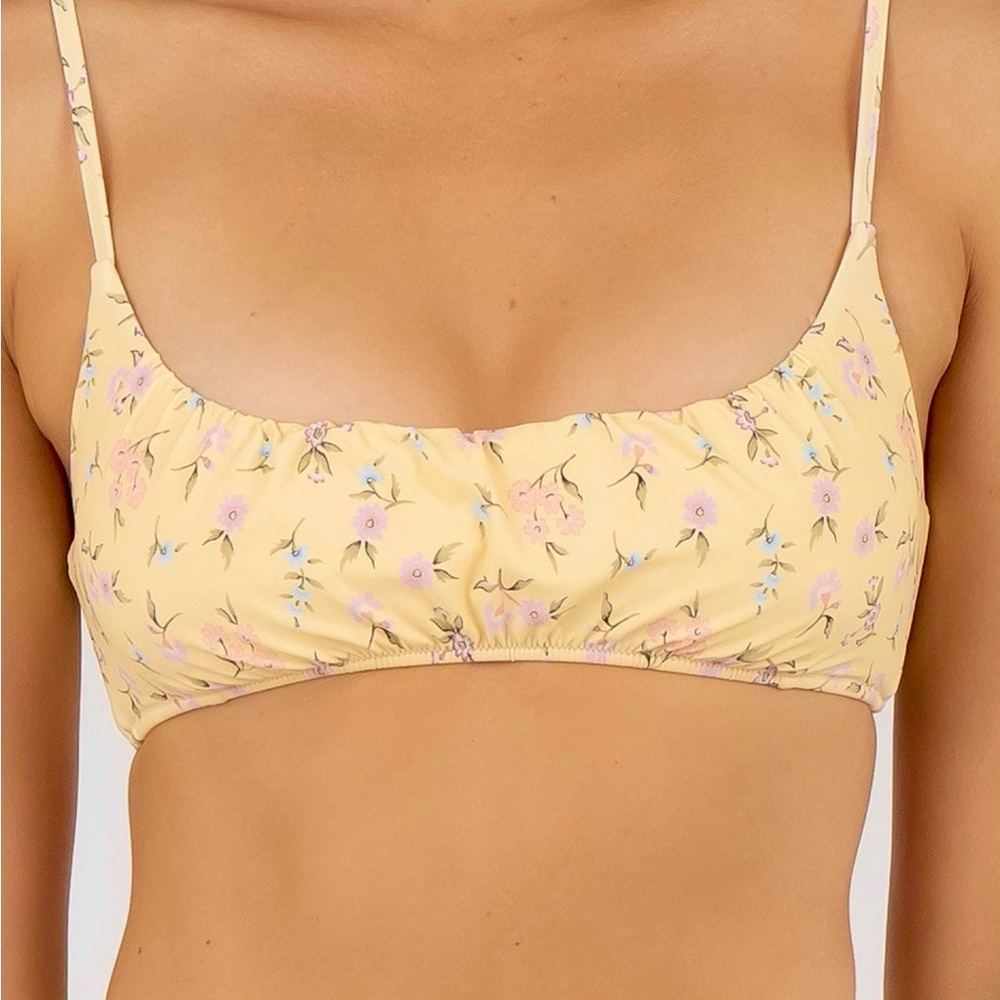 Billabong •• Ditsy Floral Pretty Moon Gathered Bralette Bikini Top - Picture 13 of 16